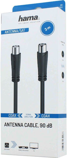 HAMA Καλώδιο Κεραίας Coax male - Coax female Μαύρο 3m (00205053)