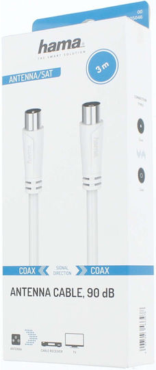 HAMA Antenna Cable Coax male - Coax female White 3m (00205046) 1pcs