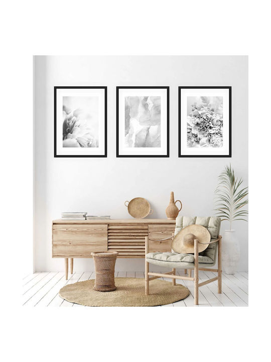Boho Wall Posters Bedroom Living Room Delicate Flowers Marble 3x 50x70