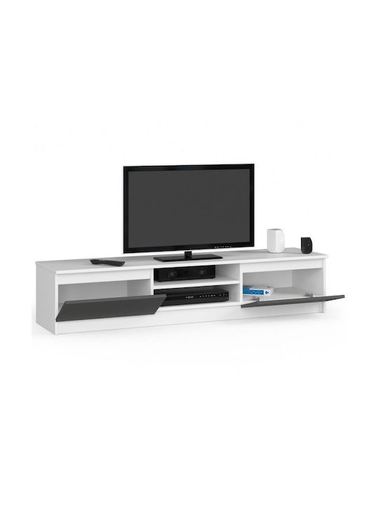 Mobilier TV din lemn Alb Μ160xΠ40xΥ33.4cm