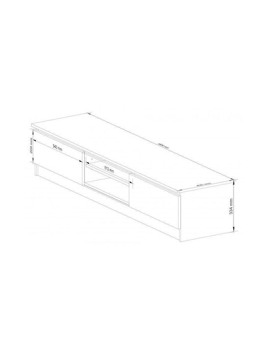 Mobilier TV din lemn Alb Μ160xΠ40xΥ33.4cm