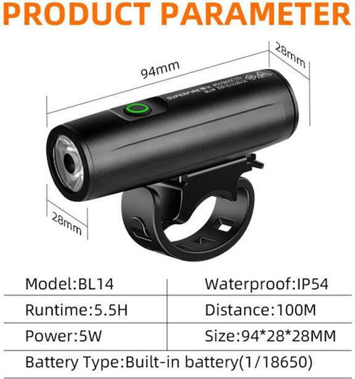 Superfire Bike Flashlight Bl14 6974760350931
