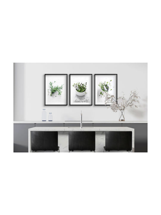 Küchenwandposter Kräuterzweige Dekoratives Kräutergarten 3x 30x40