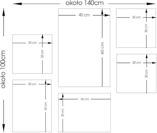 Decowalls 6 части Картина Платнен 140x100см