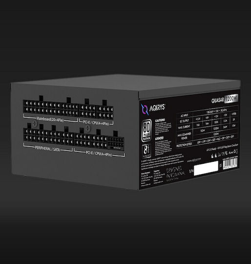 Aqirys Quasar 1200W Black Computer Power Supply Full Modular 80 Plus Platinum