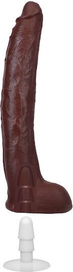 Doc Johnson Ultraskyn Hung Dildo realist cu Scrotum Maro 30cm