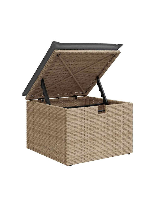 Corner Outdoor Sofa Rattan with Chest and Cushions 55x55x69cm