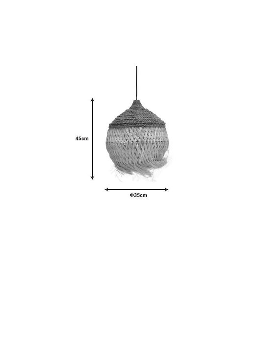Inart Fiorine Pendant Light Beige Boho with Socket E27 35x35x45cm