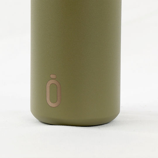 Runbott Ποτήρι Θερμός Ανοξείδωτο BPA Free 350ml Χακί με Επιστόμιο
