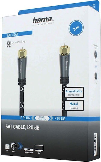 Hama 205078 Coaxial Cable 3 Meters Black