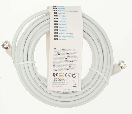 Hama 205039 Coaxial Cable 5 Meters White