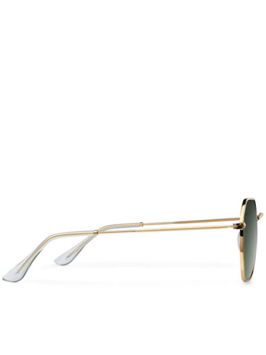 Meller Endo Sunglasses with Gold Metal Frame and Green Lens