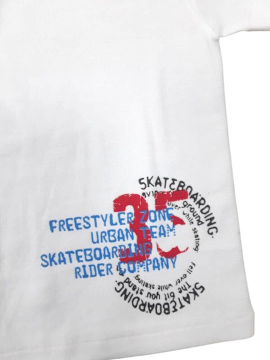 Pretty Baby Kids' Undershirt Short-sleeved White - Skateboarding