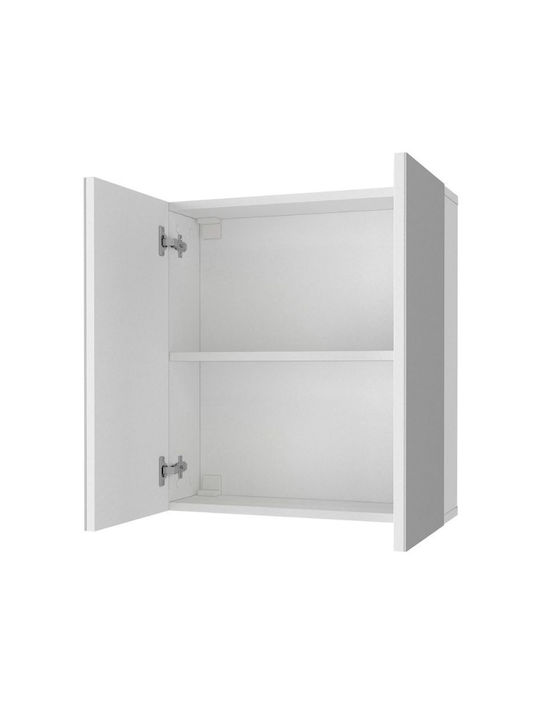 Megapap Binary Καθρέπτης Μπάνιου από Μοριοσανίδα 60x17.2cm Λευκός