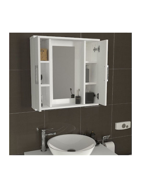 Megapap Surra Badezimmerspiegel aus Spanplatte 65x15.3cm Weiß