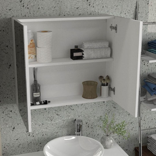 Megapap BINARY Badezimmerspiegel aus Spanplatte 75x17.2cm Weiß