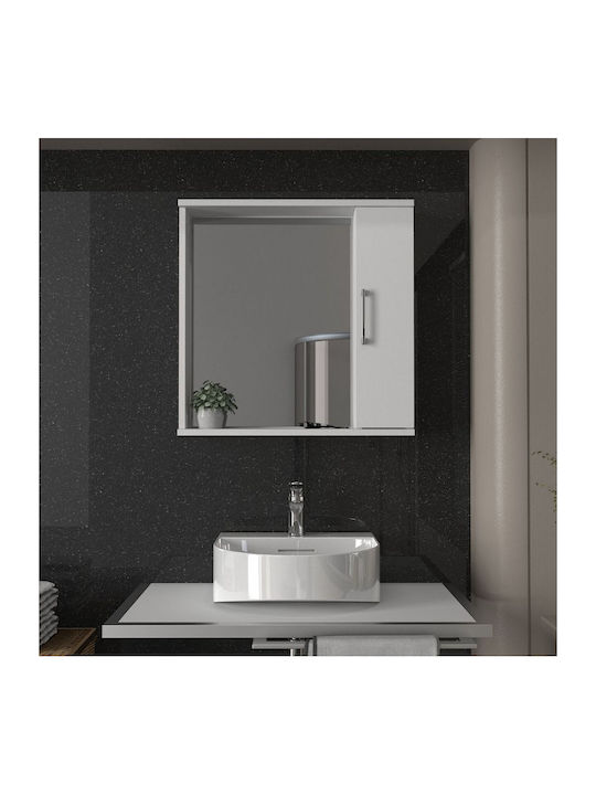 Megapap Badezimmerspiegel aus Spanplatte 65x15.3cm Weiß