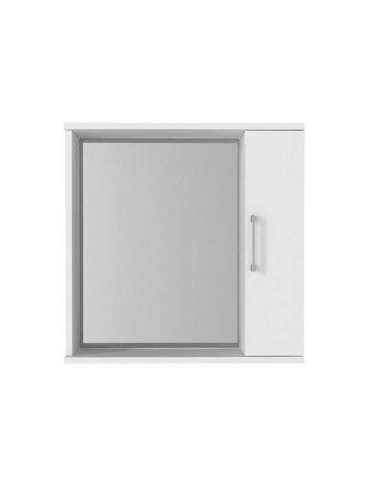 Megapap Badezimmerspiegel aus Spanplatte 65x15.3cm Weiß