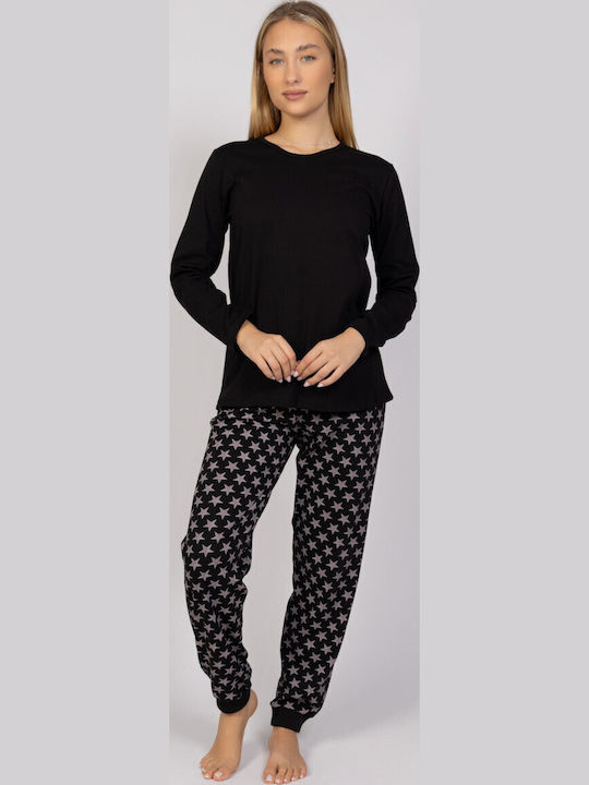 Cherry Underwear Set Pijamale pentru Femei Black