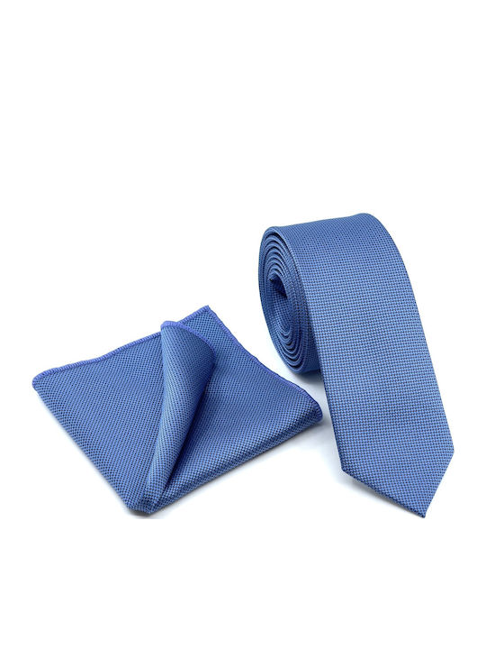 Legend Accessories Σετ Ανδρικής Γραβάτας Μονόχρωμη σε Γαλάζιο Χρώμα