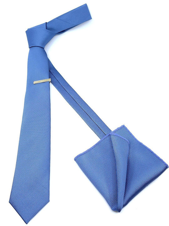 Legend Accessories Σετ Ανδρικής Γραβάτας Μονόχρωμη σε Γαλάζιο Χρώμα