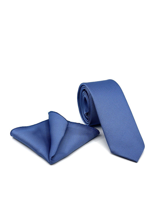 Legend Accessories Σετ Ανδρικής Γραβάτας Μονόχρωμη σε Γαλάζιο Χρώμα