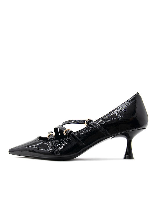 Favela Patent Leather Black Medium Heels