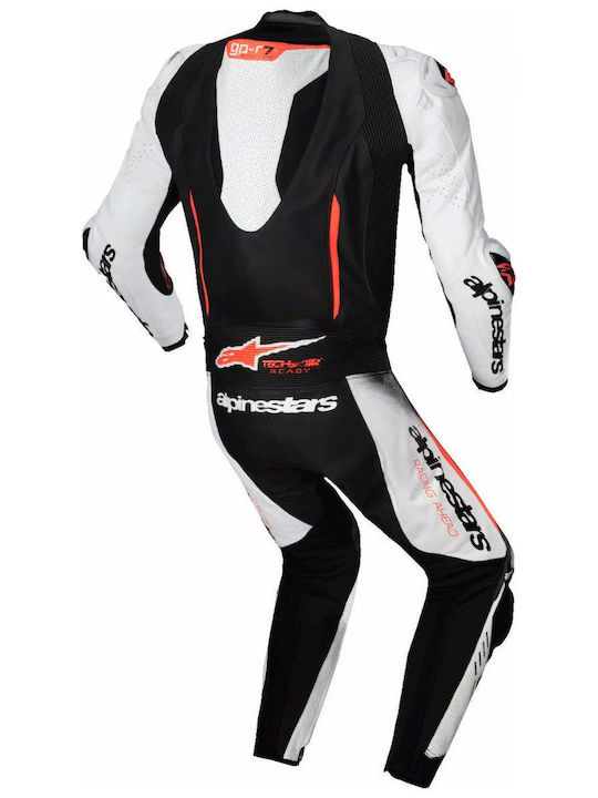 Alpinestars Men's Leather Motorcycle Riding Suit White