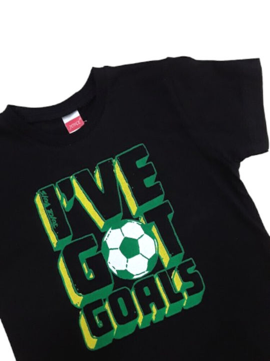 Joyce Παιδικό Σετ με Σορτς Joy Black Green Goals 2τμχ
