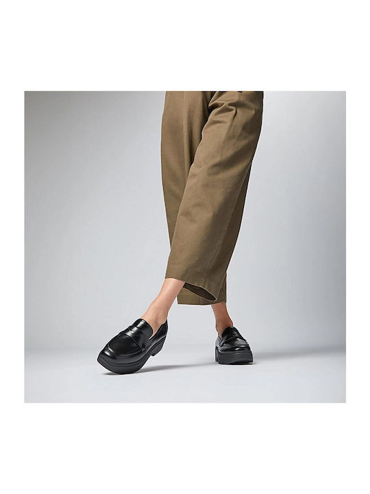 Fitflop Leather Women's Moccasins in Black Color