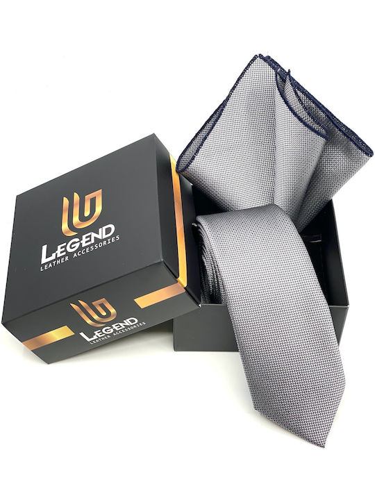 Legend Accessories Men's Tie Set Synthetic Monochrome in Gray Color