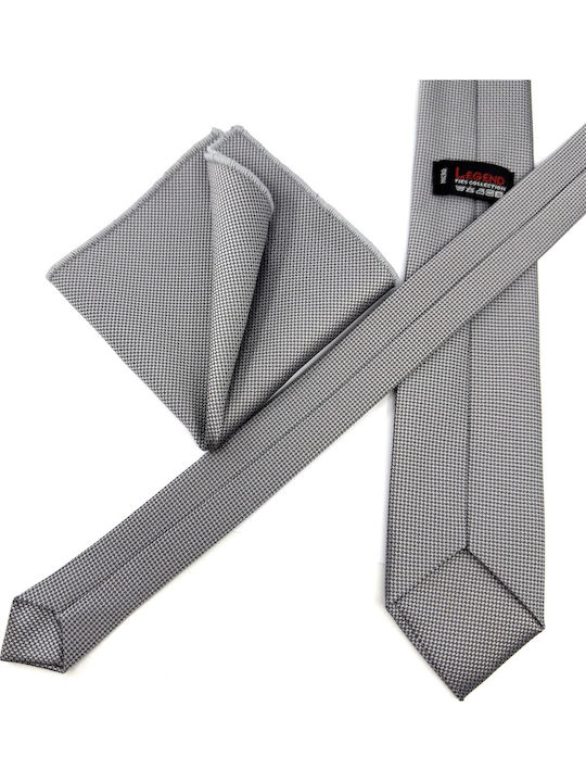 Legend Accessories Herren Krawatten Set Synthetisch,Polyester/Cotton/Leather Monochrom in Gray Farbe
