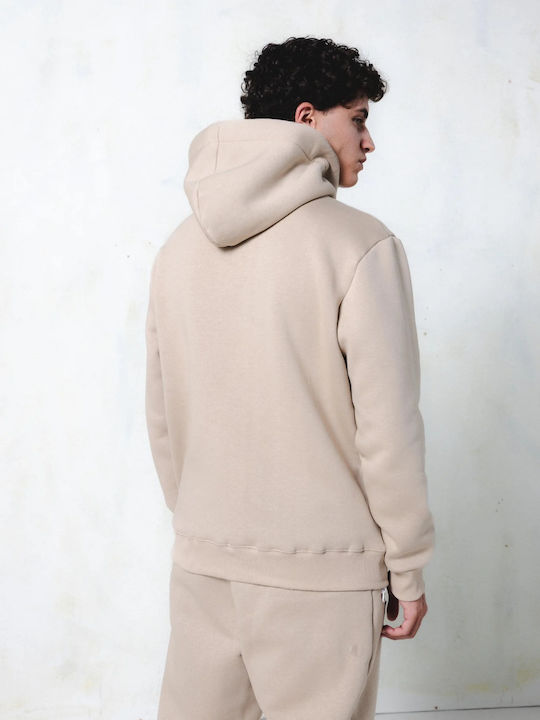 Sweatshirt with Hood Beige