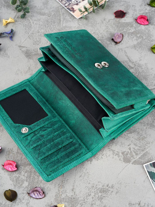 Leather Women's Wallet Classic Green