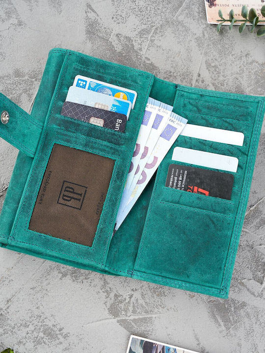 Leather Women's Wallet Classic Green