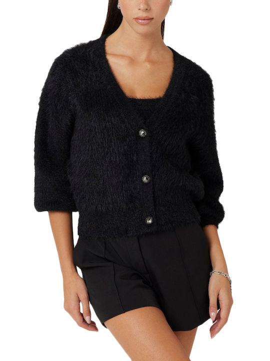 Guess Long Women's Knitted Cardigan Black