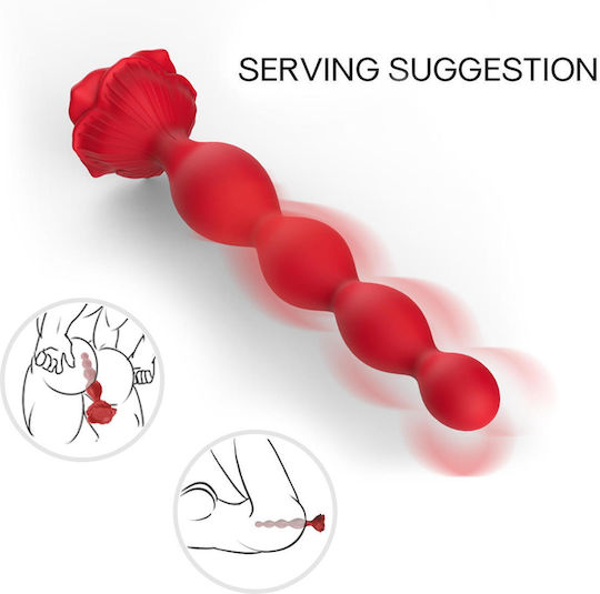 Vibrating Anal Plug Vibrator Rosestick Red 9 Vibration Functions