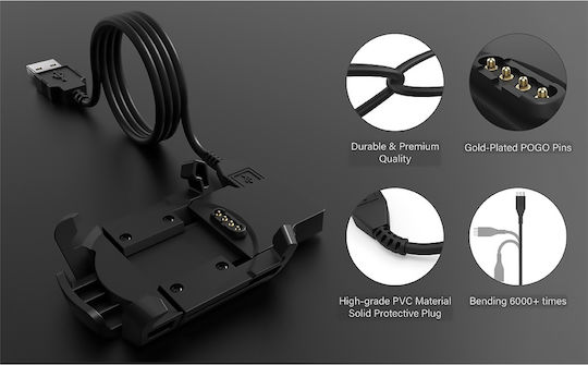 Charger Garmin Fenix 3 3 Hr 3 Sapphire Usb 1m Techsuit Tgc5 Black