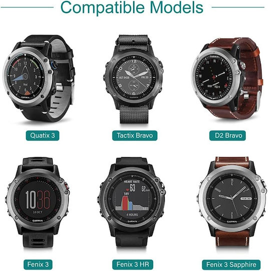 Charger Garmin Fenix 3 3 Hr 3 Sapphire Usb 1m Techsuit Tgc5 Black