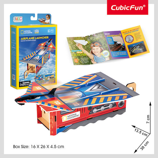 Cubic Fun Paper Construction Toy Airplane Launcher for Children 5+ years+ Years