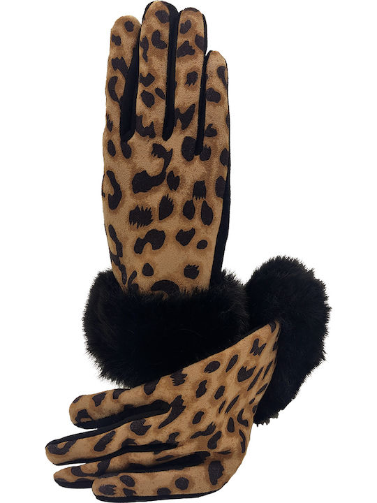 Women's Touch Gloves with Fur Multicolour