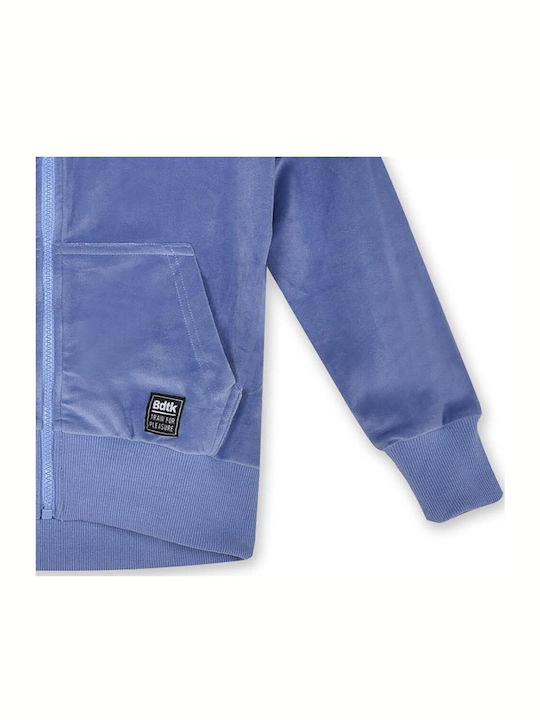 Athletic Kids Cardigan with Hood Blue