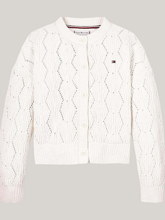 Kids Cardigan Knitted Ivory Petal