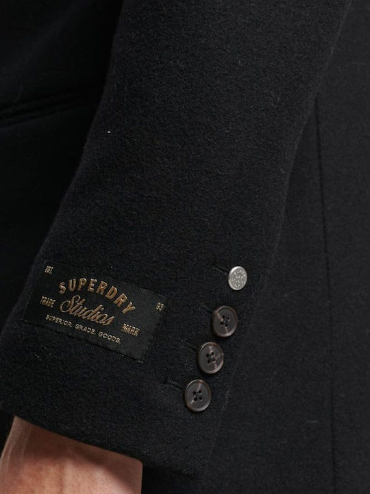 D3 Tailored 2 In 1 Town Coat Ανδρικό Ημίπαλτο Μαύρο