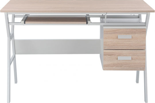 Computer Office Vitino Wooden Brown with Metal Legs 120x60x76cm
