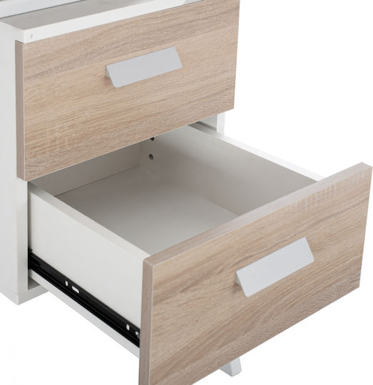 Computer Office Vitino Wooden Brown with Metal Legs 120x60x76cm