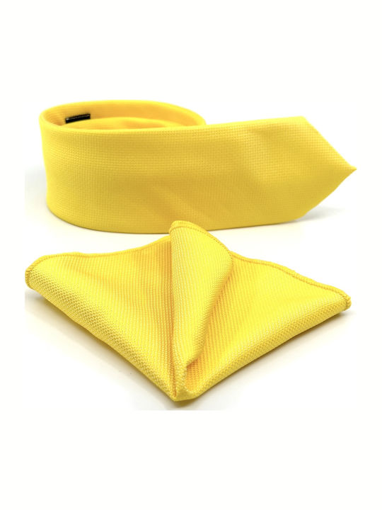 Legend Accessories Set de Cravată pentru Bărbați Sintetic Monocromie în Culorea Galben
