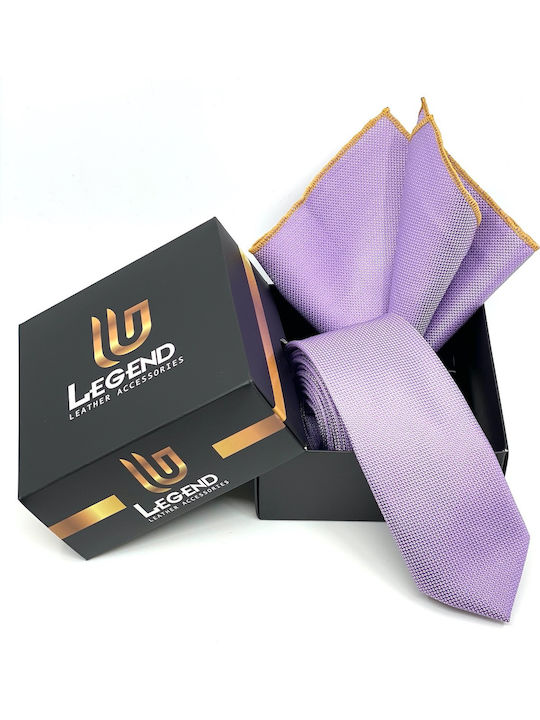 Legend Accessories Men's Tie Set Synthetic Monochrome In Lilac Colour