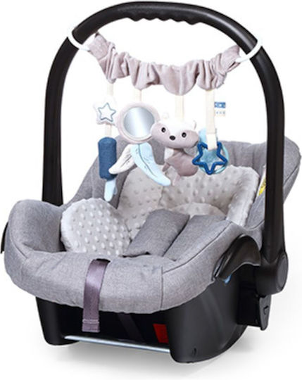 Babyono Hängendes Babyspielzeug für Kinderbett und Kinderwagen mit Beißring und Spiegel Raccoon für Neugeborene