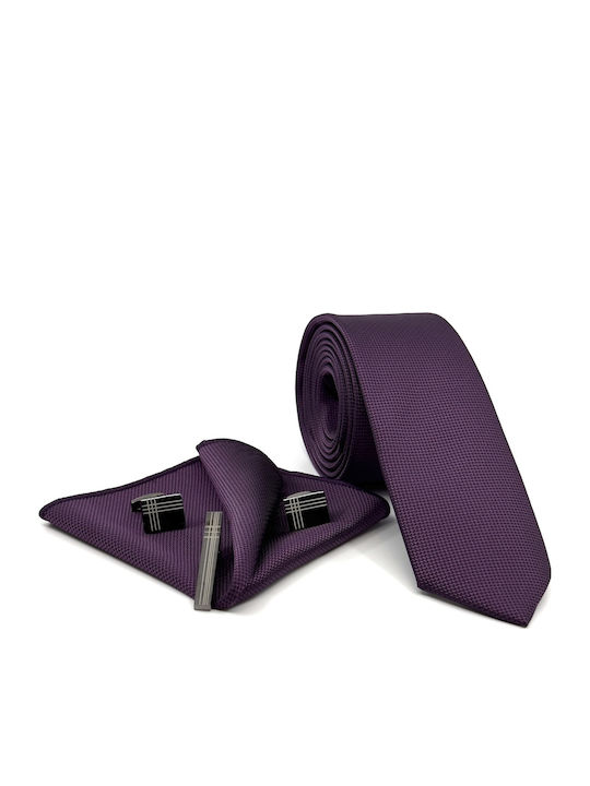 Legend Accessories Synthetic Men's Tie Set Monochrome Purple